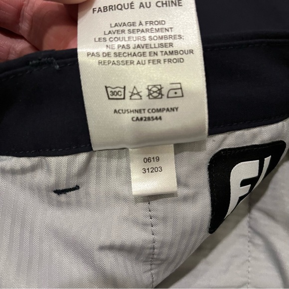 Footjoy Men’s Performance Tapered Fit (Euro) Golf Trousers Pants - Navy 32x32 - Picture 7 of 7